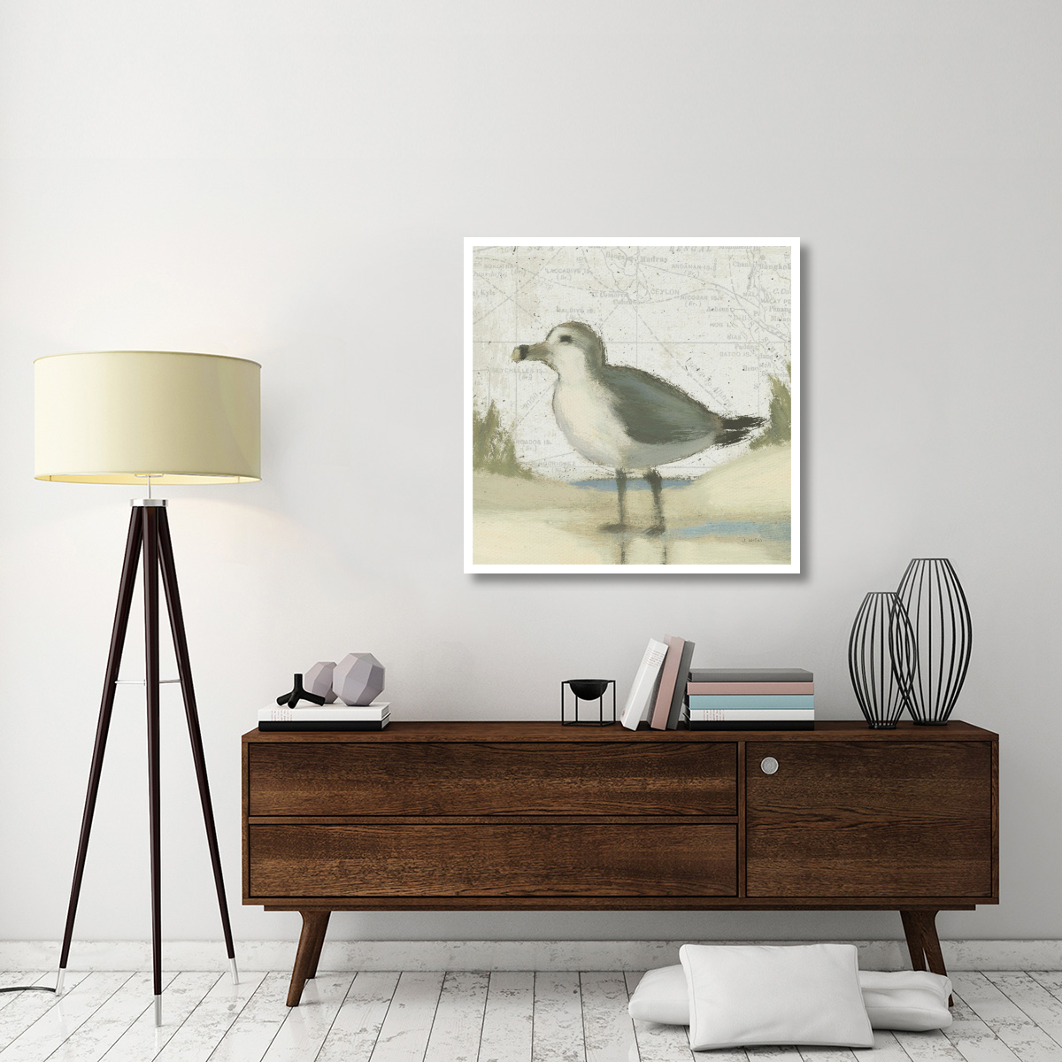 Beach Bird II -Paper Art-38&quotx38"