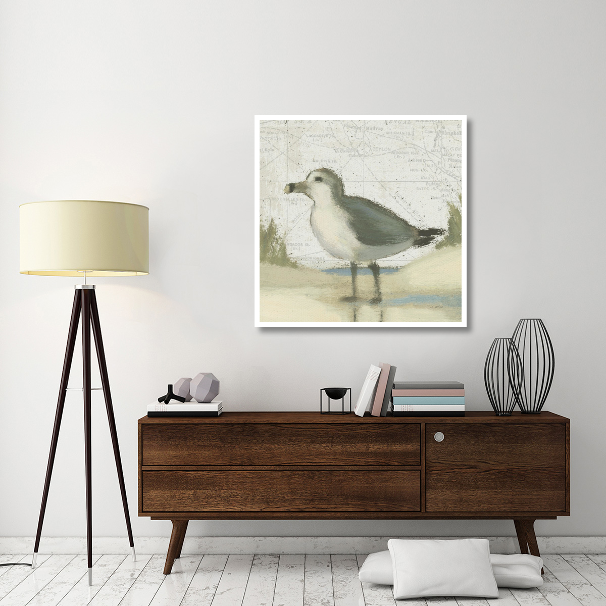 Beach Bird II -Paper Art-42&quotx42"