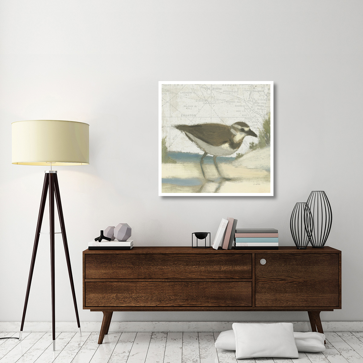 Beach Bird III -Paper Art-38&quotx38"