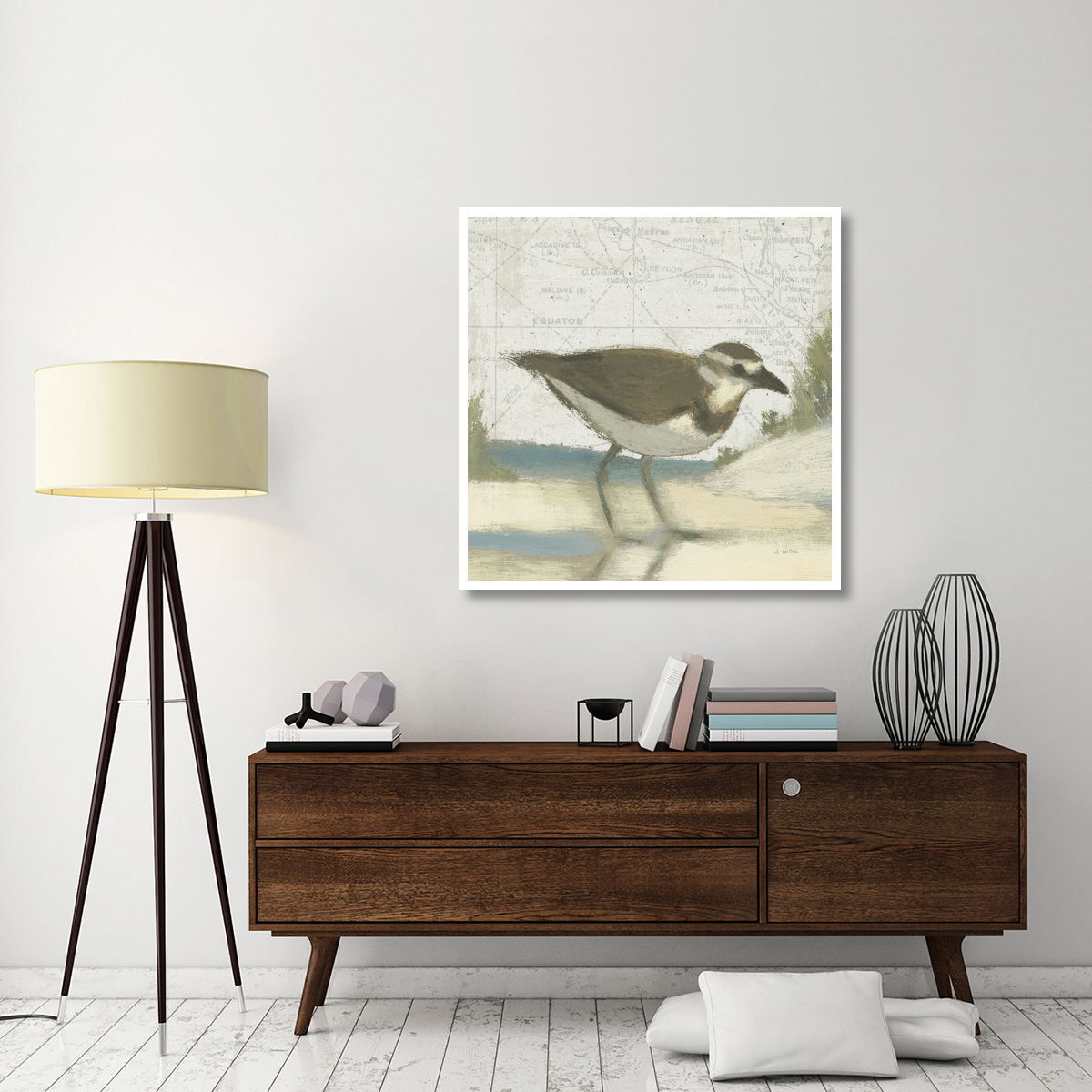 Beach Bird III -Paper Art-42&quotx42"