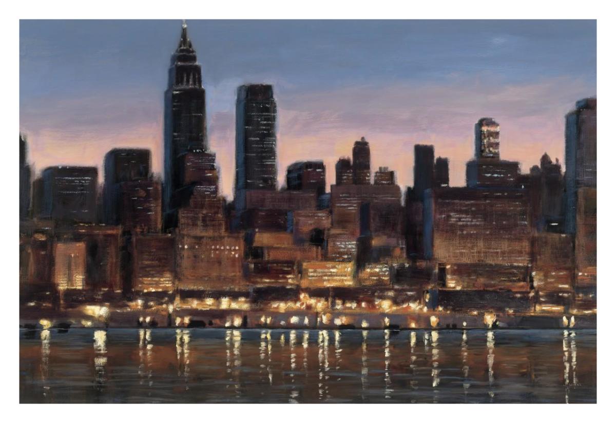 Manhattan Reflection -Paper Art-32"x22"