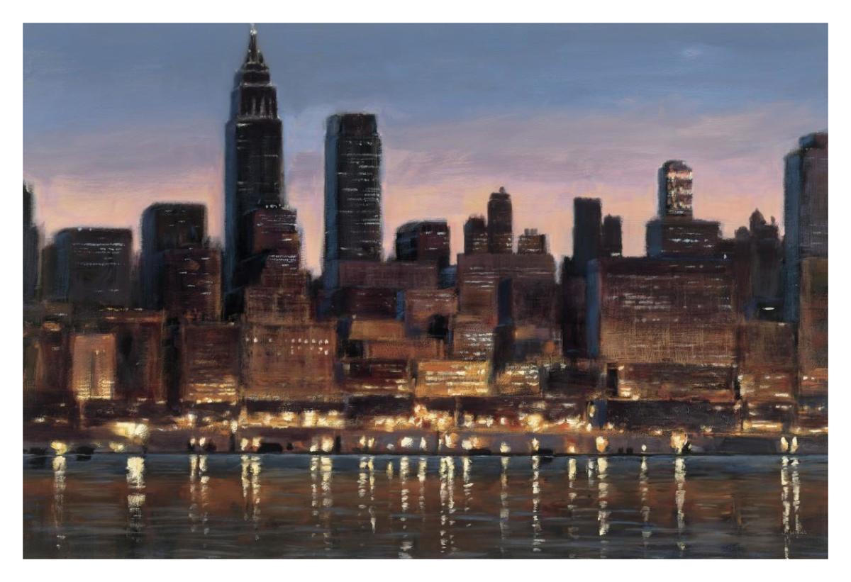 Manhattan Reflection -Paper Art-38"x26"