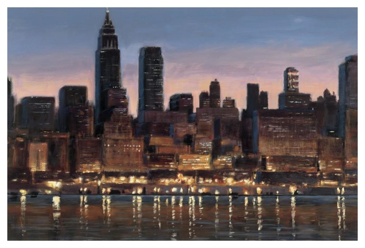 Manhattan Reflection -Paper Art-50"x34"