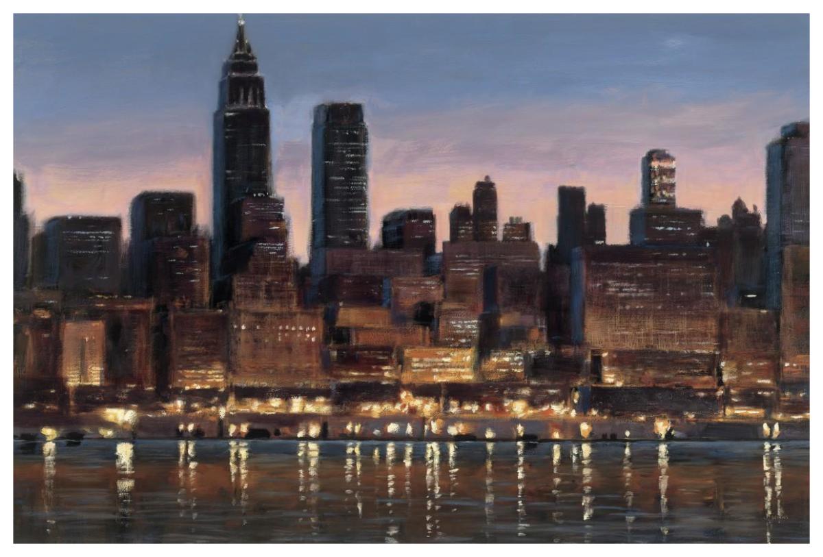 Manhattan Reflection -Paper Art-62"x42"