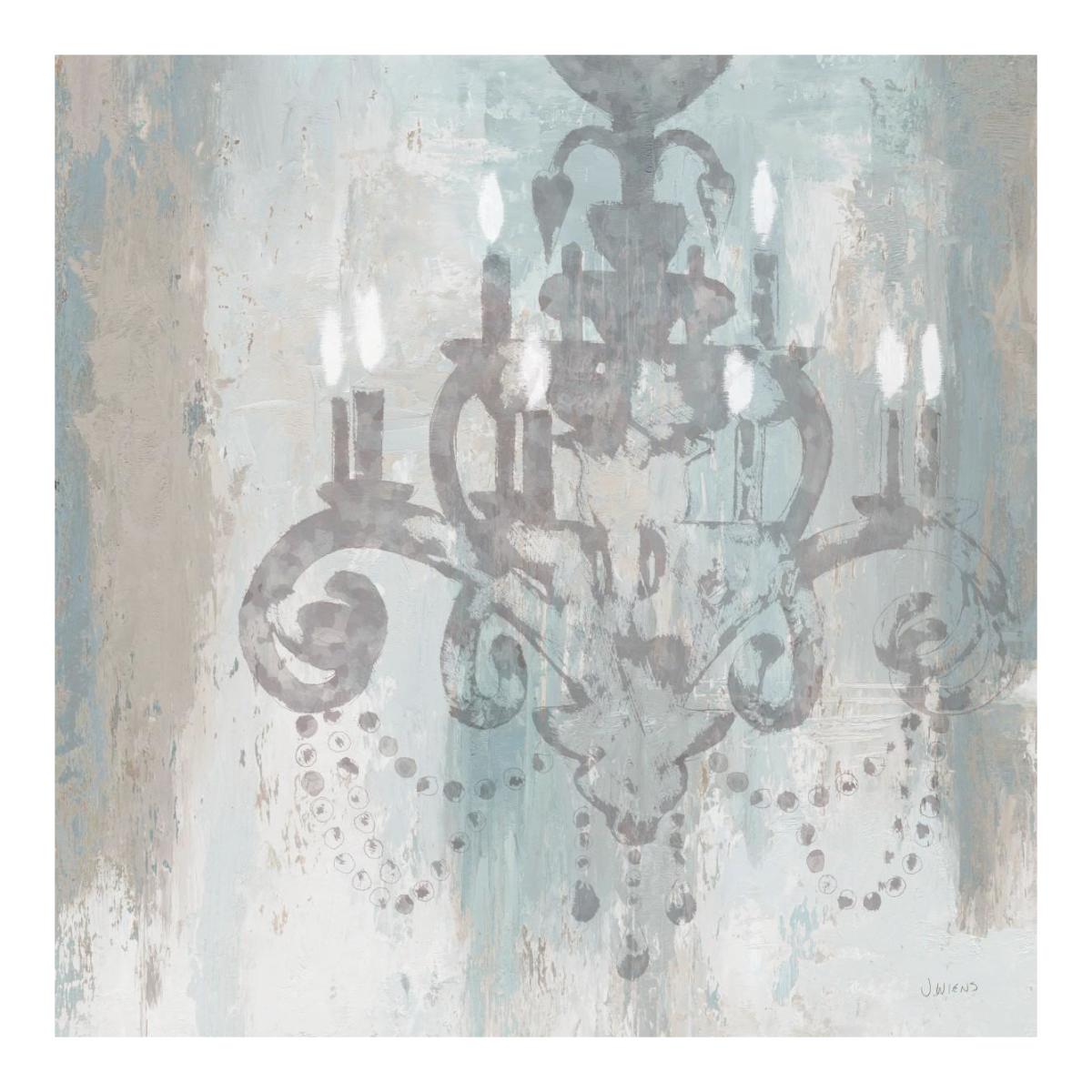Candelabra Teal II -Paper Art-20"x20"