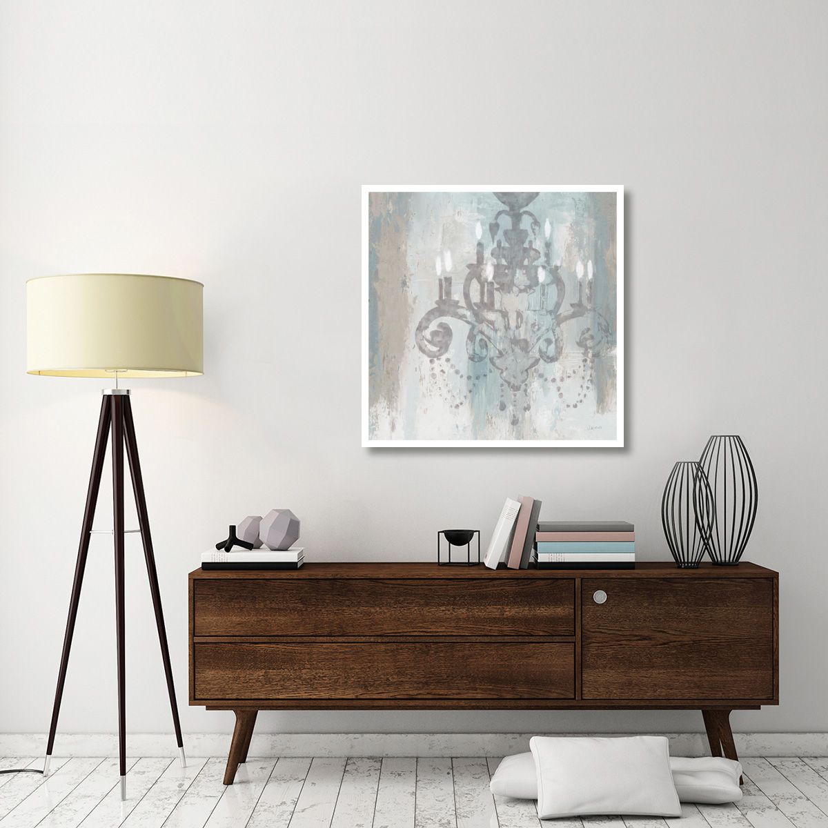 Candelabra Teal II -Paper Art-38&quotx38"