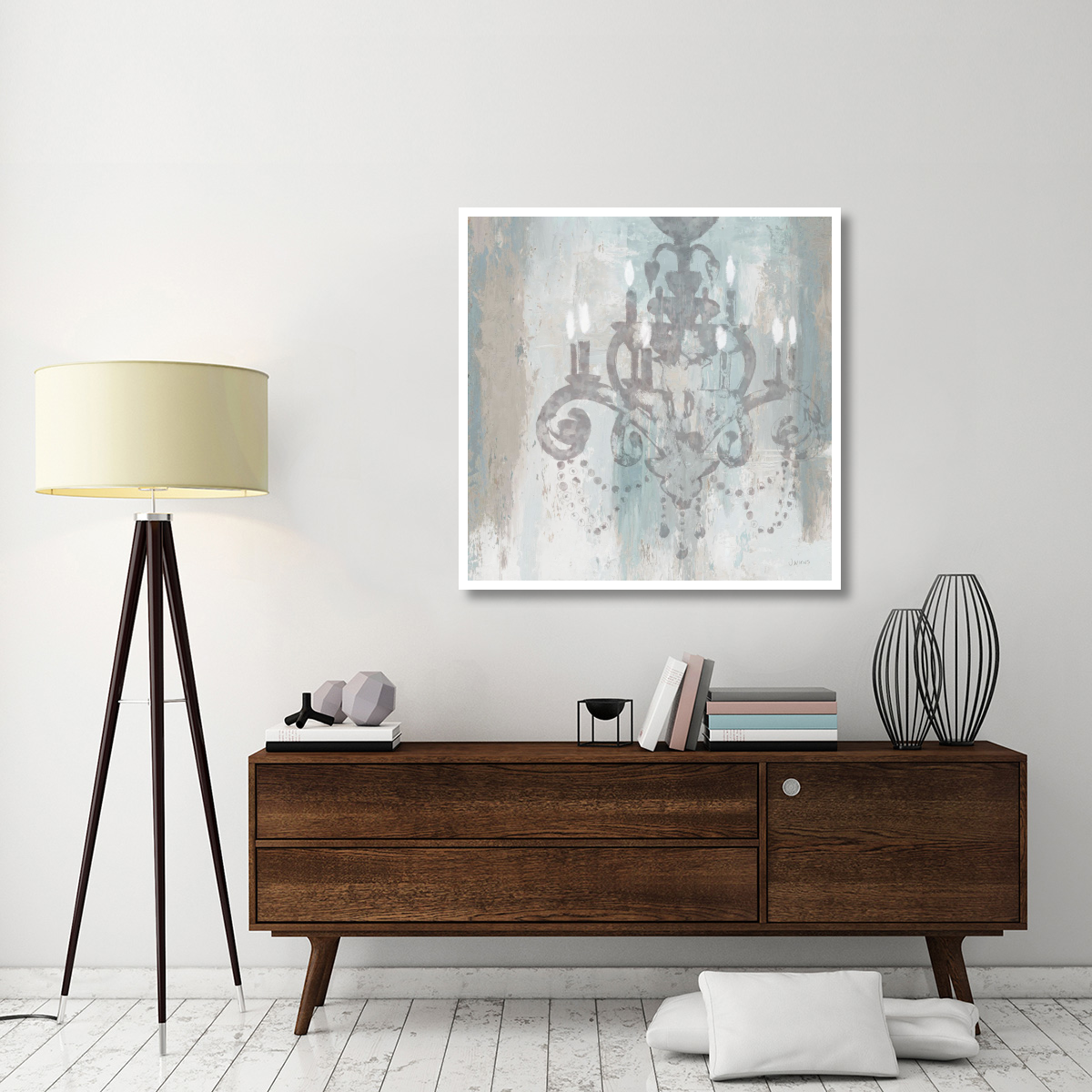 Candelabra Teal II -Paper Art-42&quotx42"