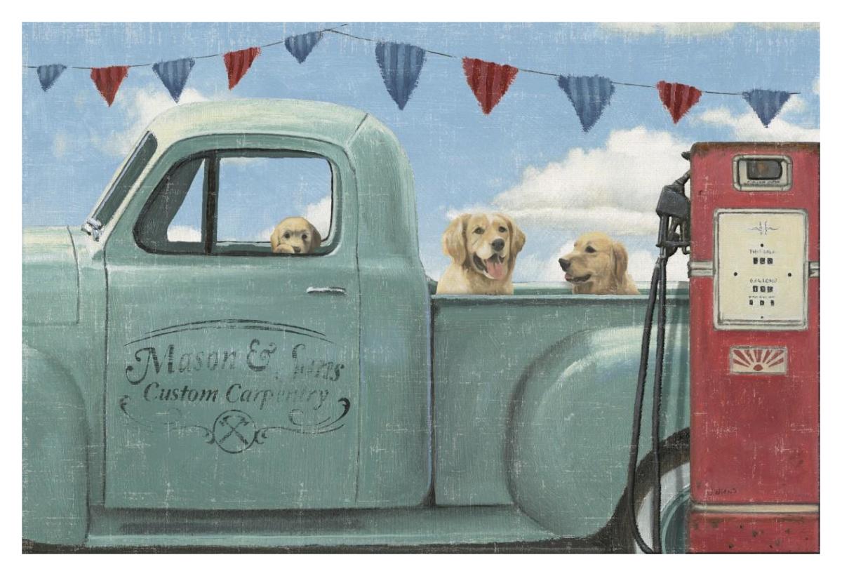 Lets Go for a Ride II -Paper Art-20"x14"