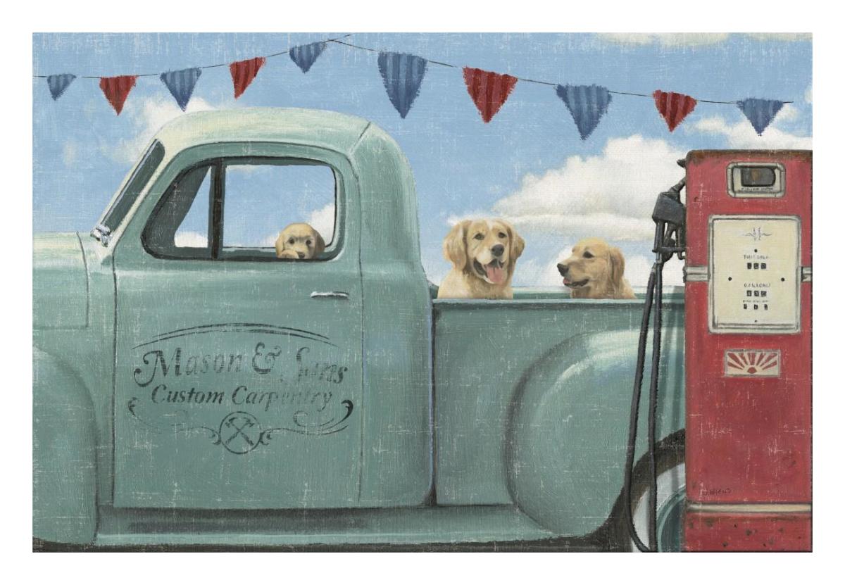 Lets Go for a Ride II -Paper Art-26"x18"