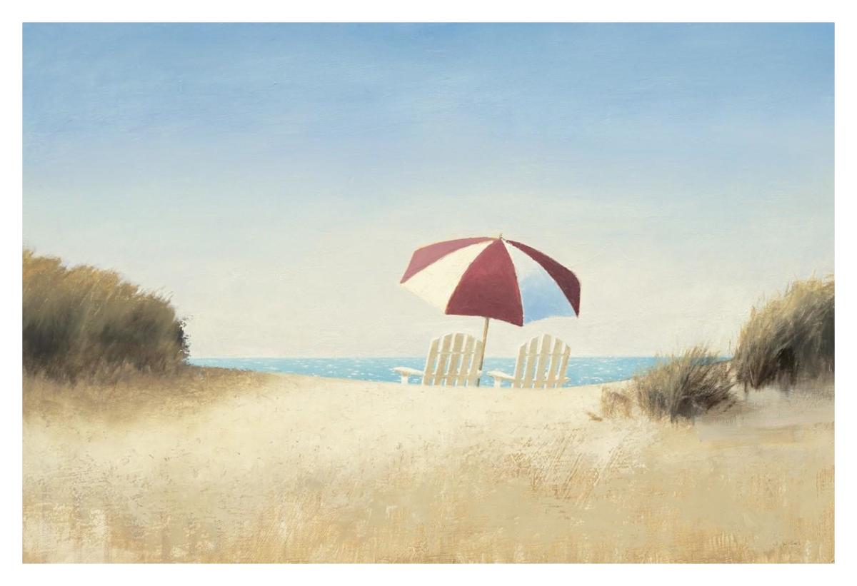 Morning Beach I -Paper Art-20"x14"