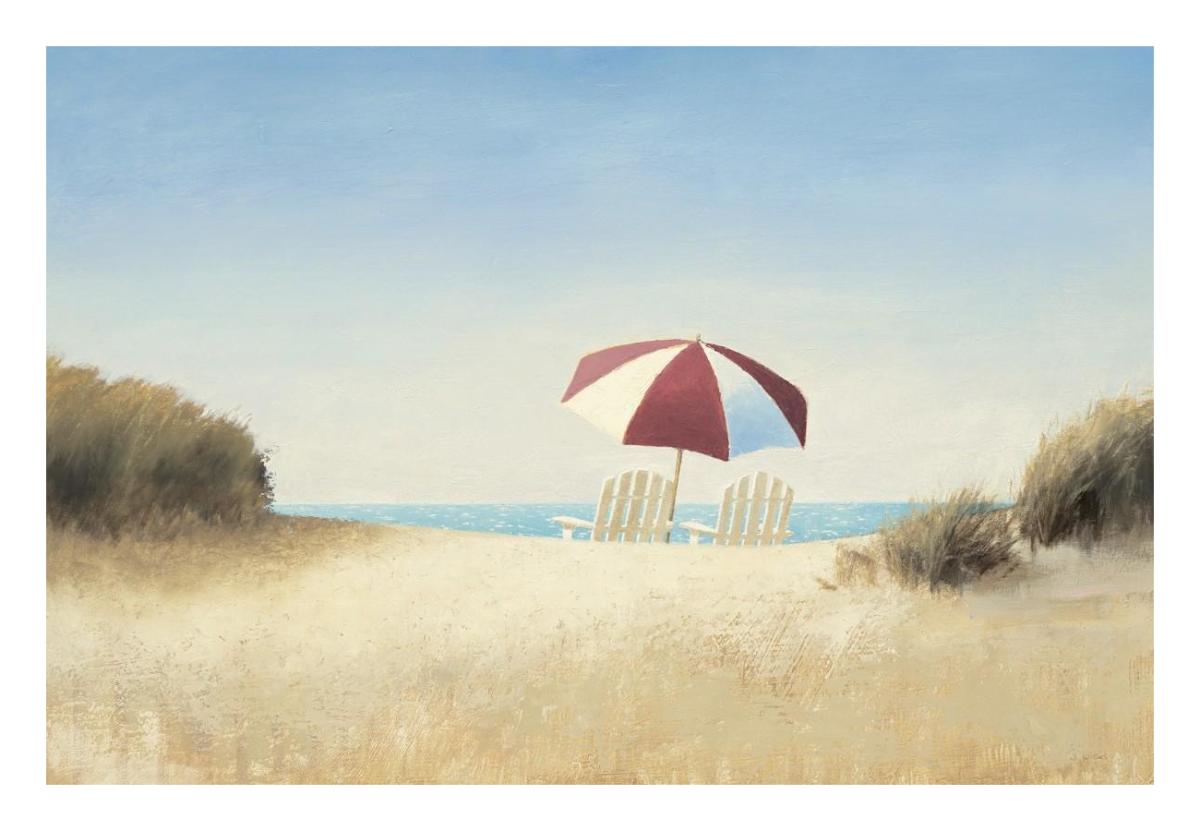 Morning Beach I -Paper Art-26"x18"