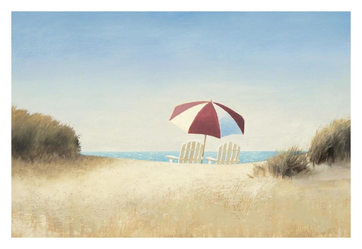 Morning Beach I -Paper Art-32"x22"