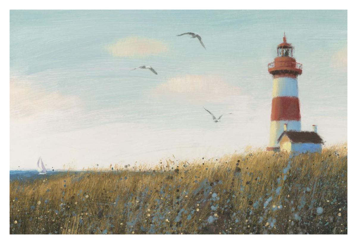 Seaside View I -Paper Art-38"x26"
