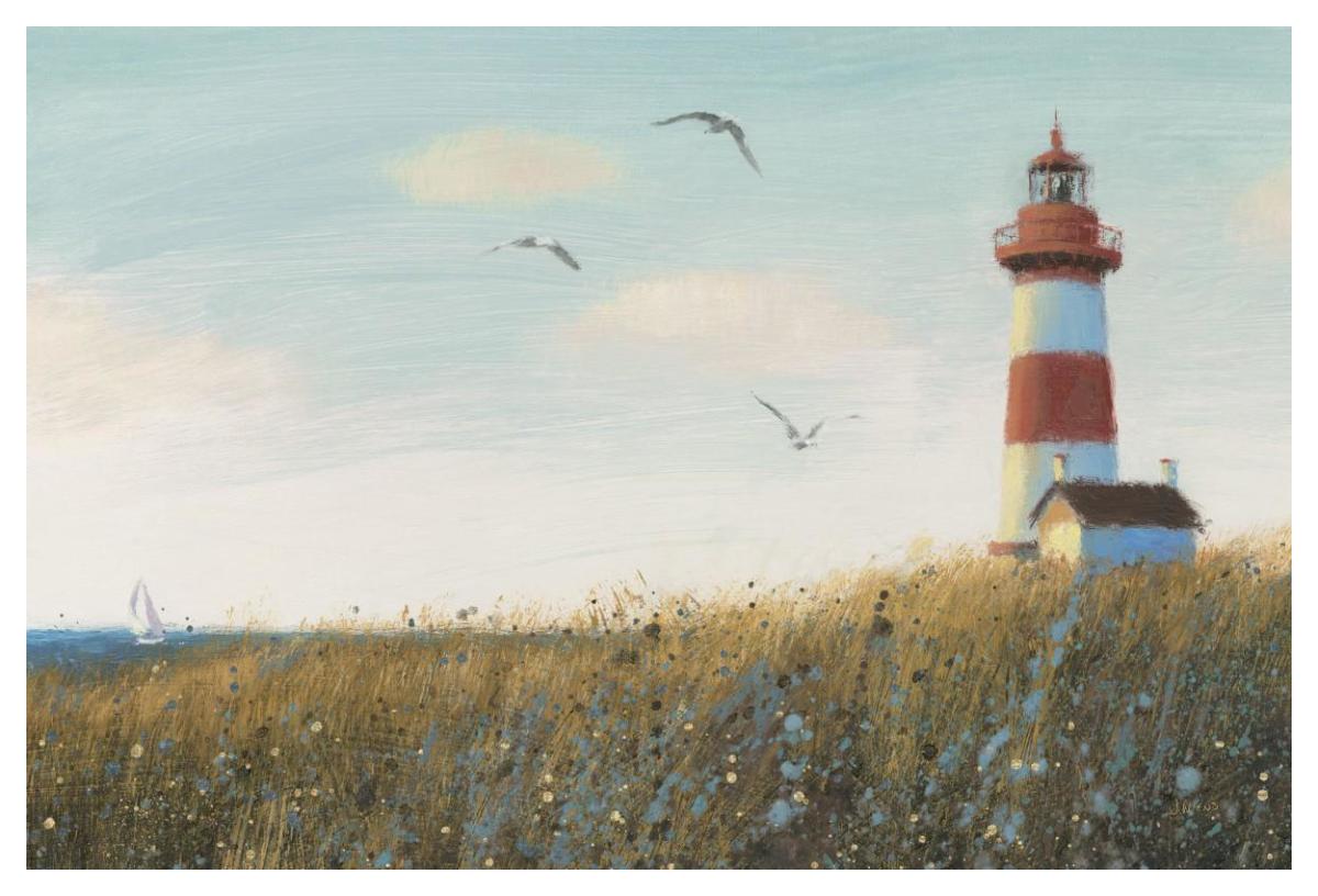 Seaside View I -Paper Art-50"x34"