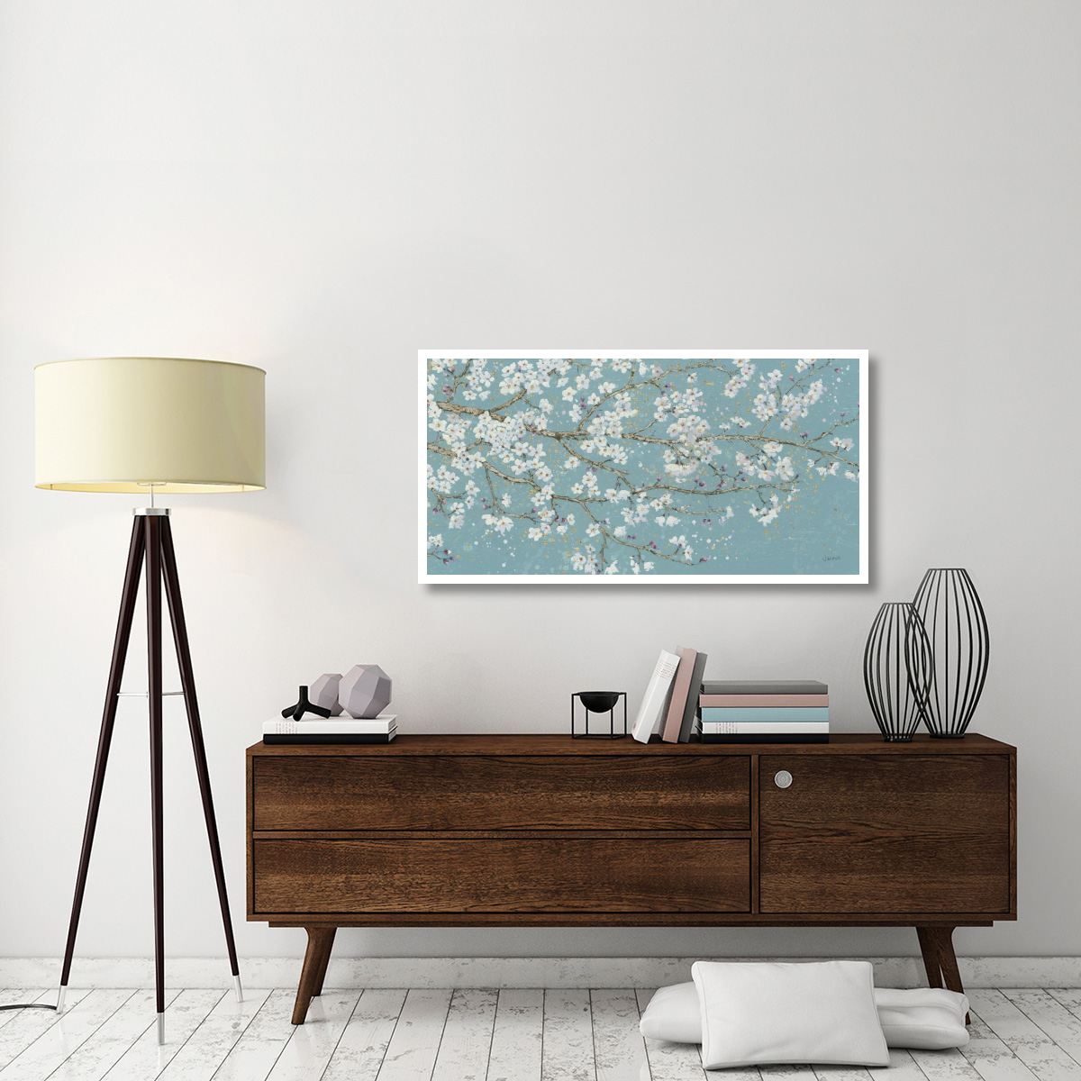 April Breeze I Teal -Paper Art-50&quotx26"