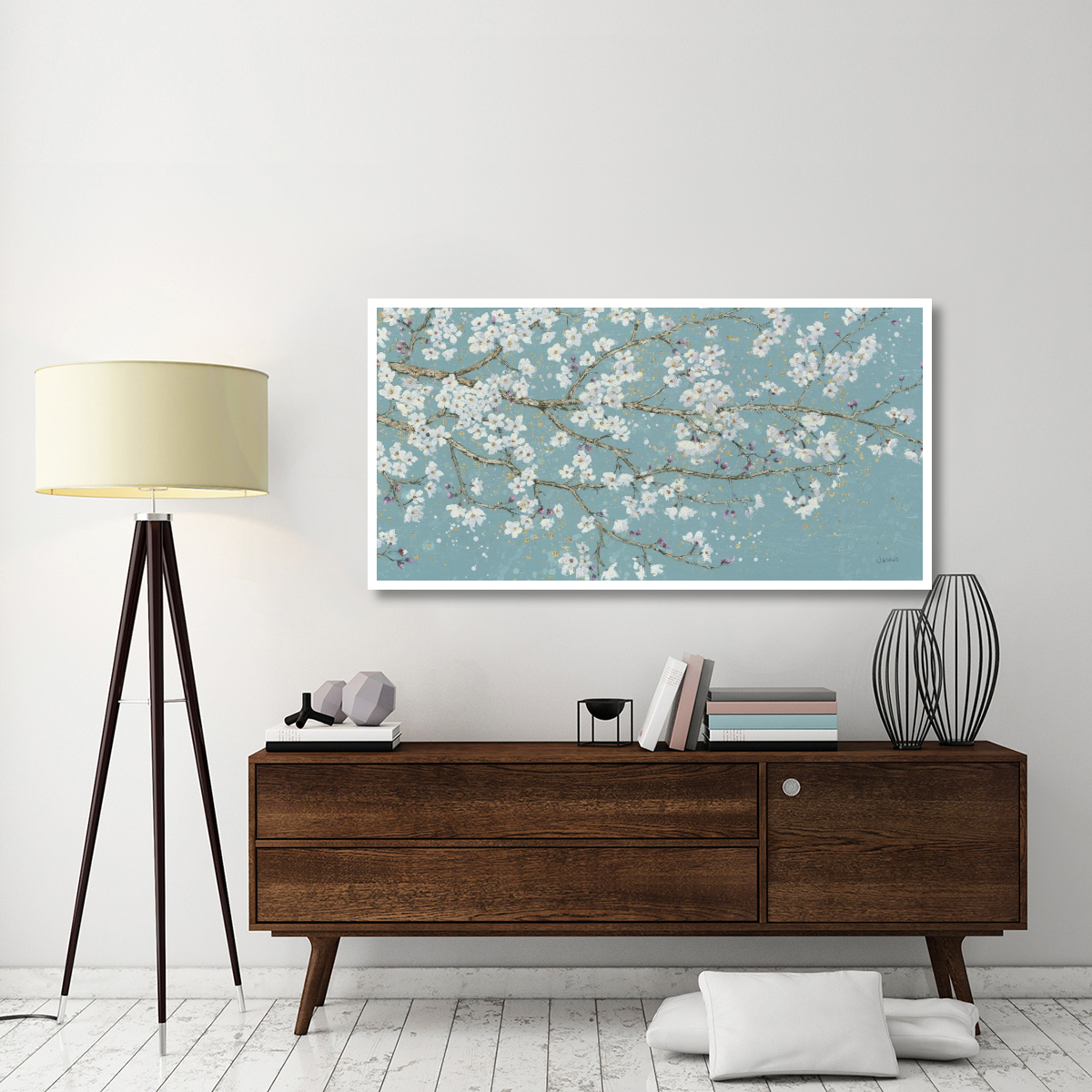 April Breeze I Teal -Paper Art-62&quotx32"
