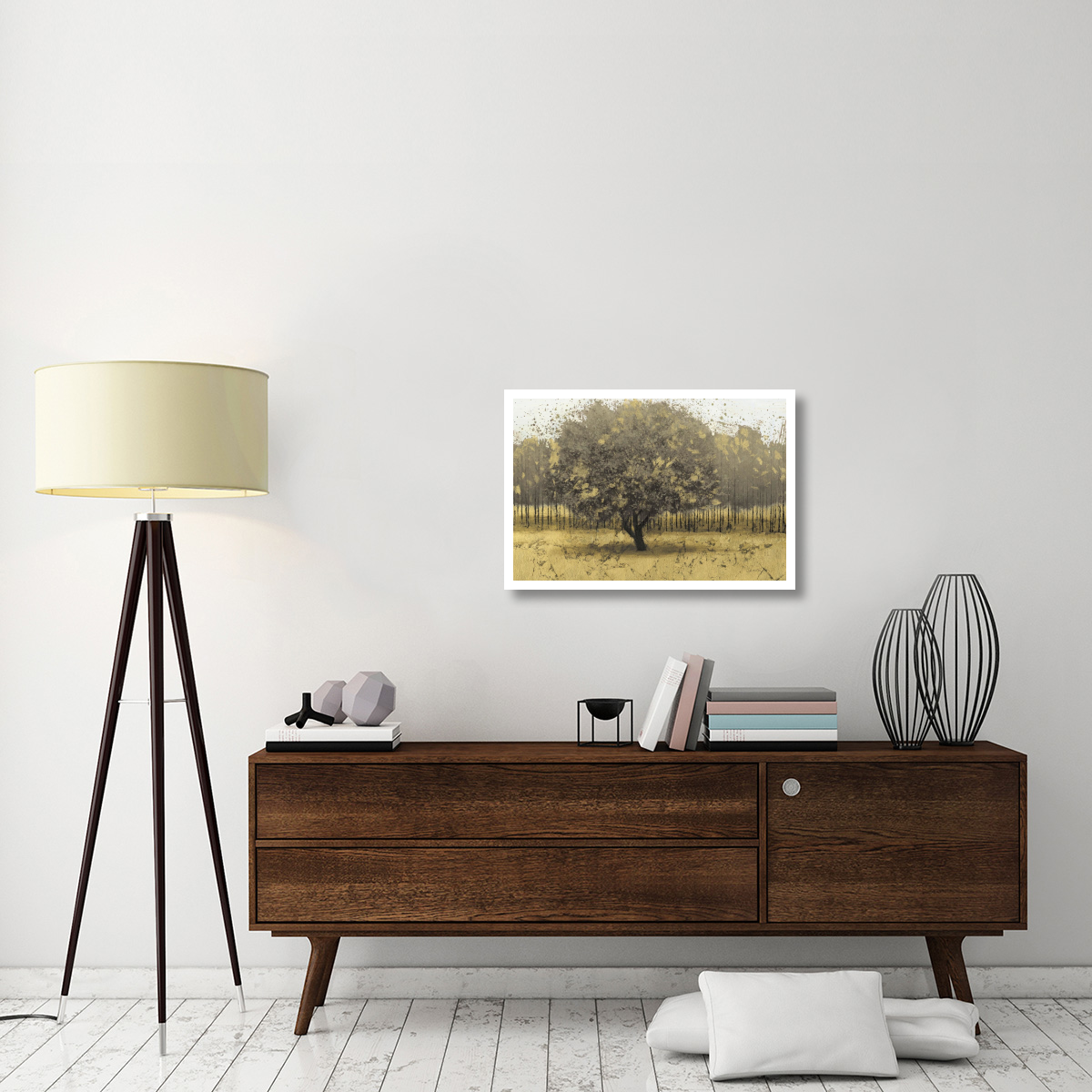 Golden Trees I Taupe -Paper Art-32&quotx22"