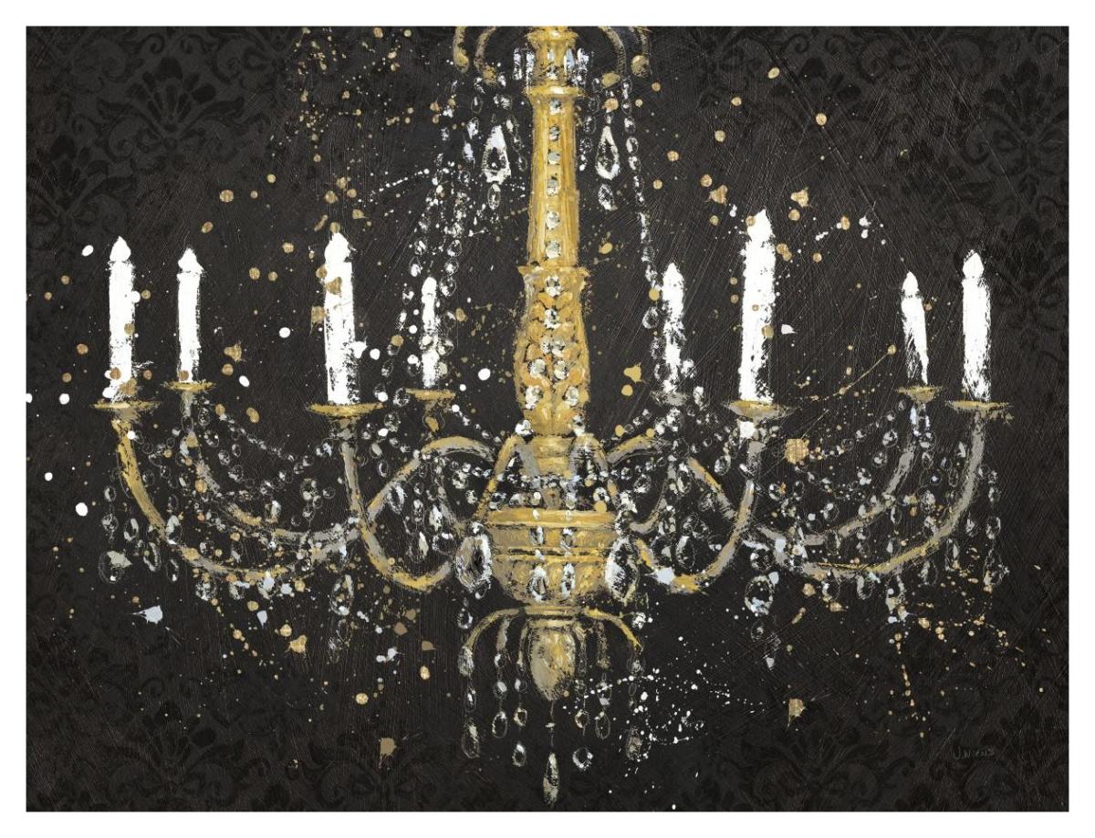 Grand Chandelier Black I v2 -Paper Art-42"x32"