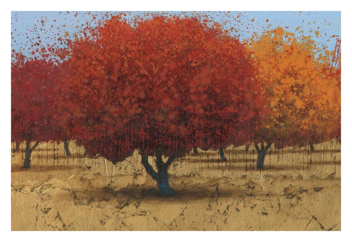 Orange Trees II -Paper Art-32"x22"