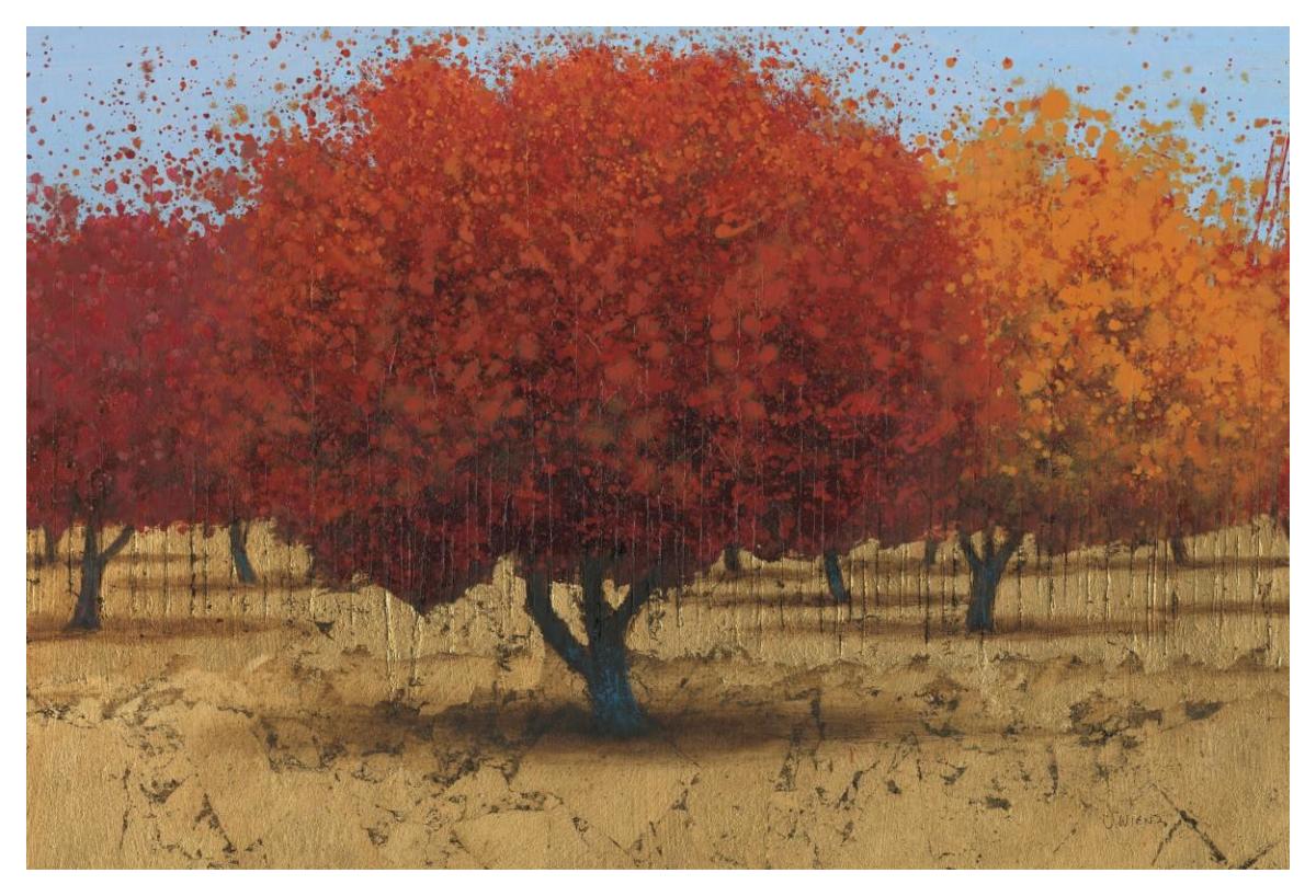 Orange Trees II -Paper Art-50"x34"