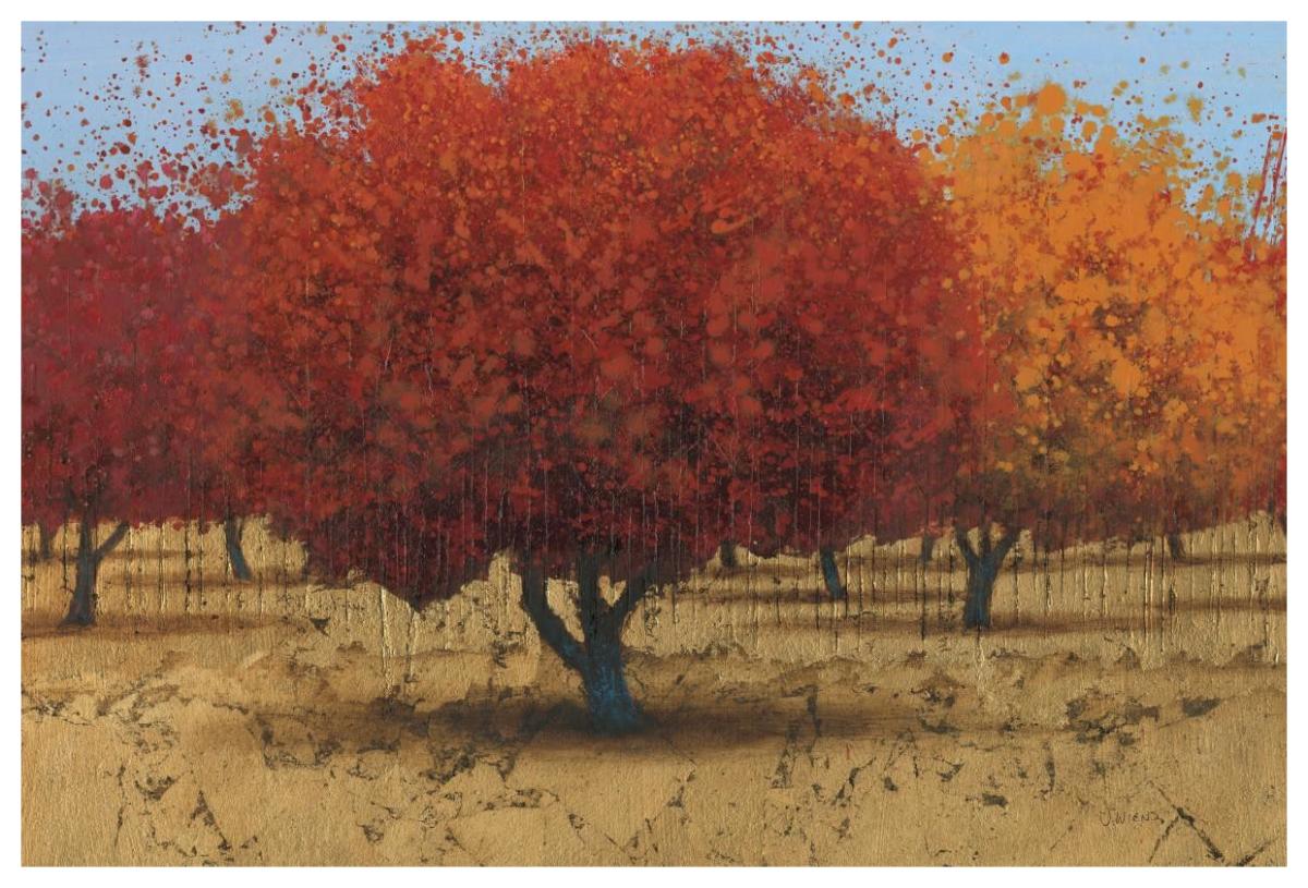 Orange Trees II -Paper Art-62"x42"
