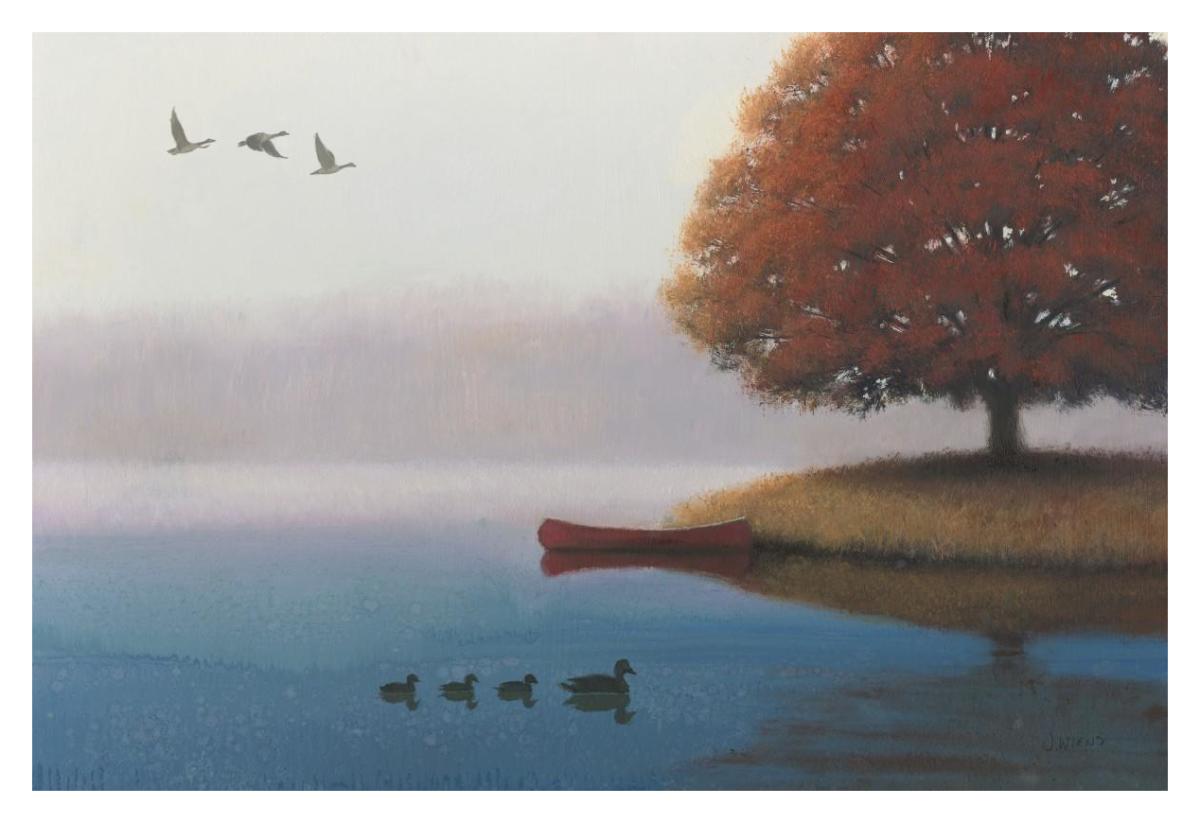 Early in the Morning -Paper Art-38"x26"