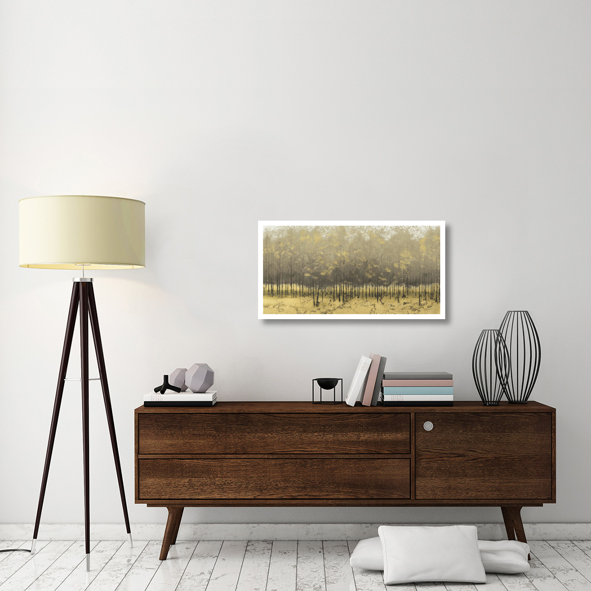 Golden Trees Taupe III -Paper Art-38&quotx20"
