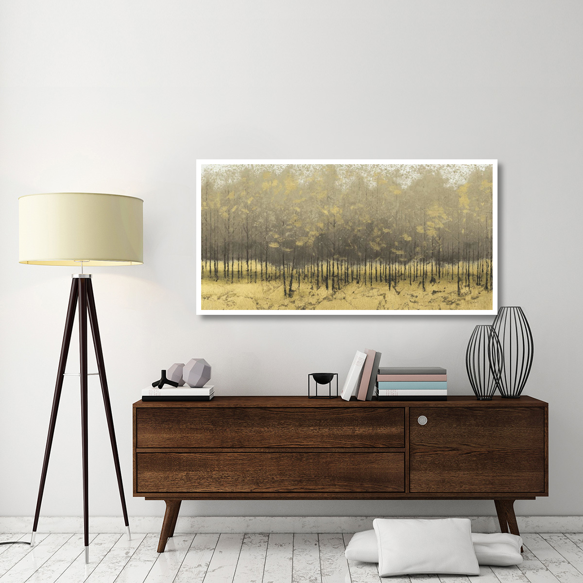 Golden Trees Taupe III -Paper Art-62&quotx32"