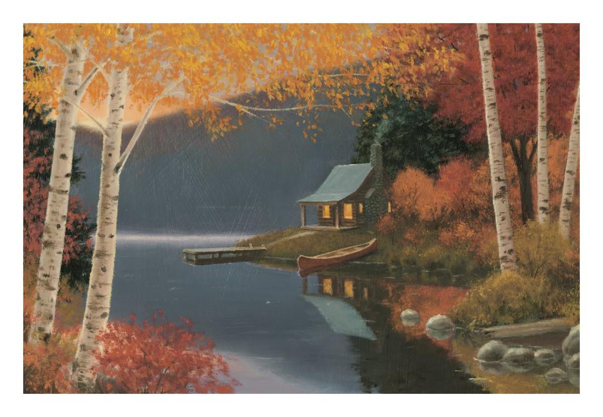Quiet Evening I -Paper Art-26"x18"