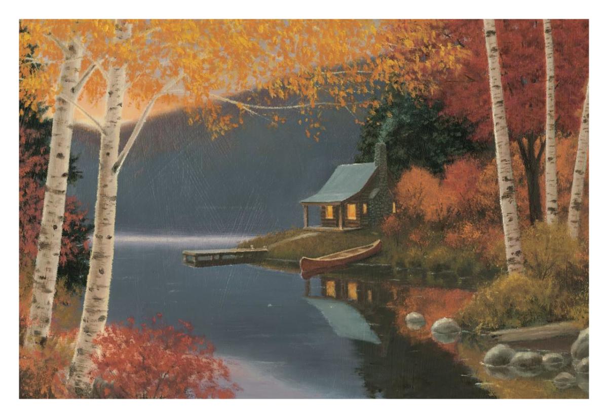 Quiet Evening I -Paper Art-32"x22"