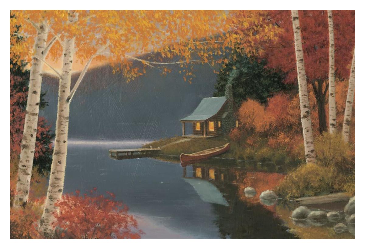 Quiet Evening I -Paper Art-38"x26"