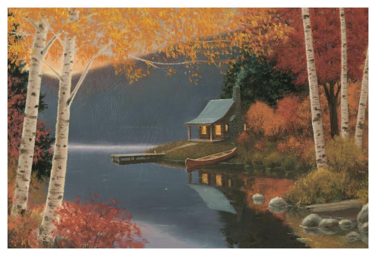 Quiet Evening I -Paper Art-50"x34"