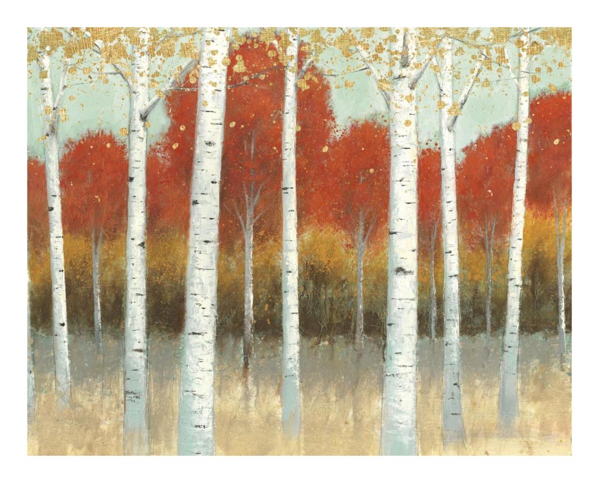 Fall Promenade I -Paper Art-22"x18"