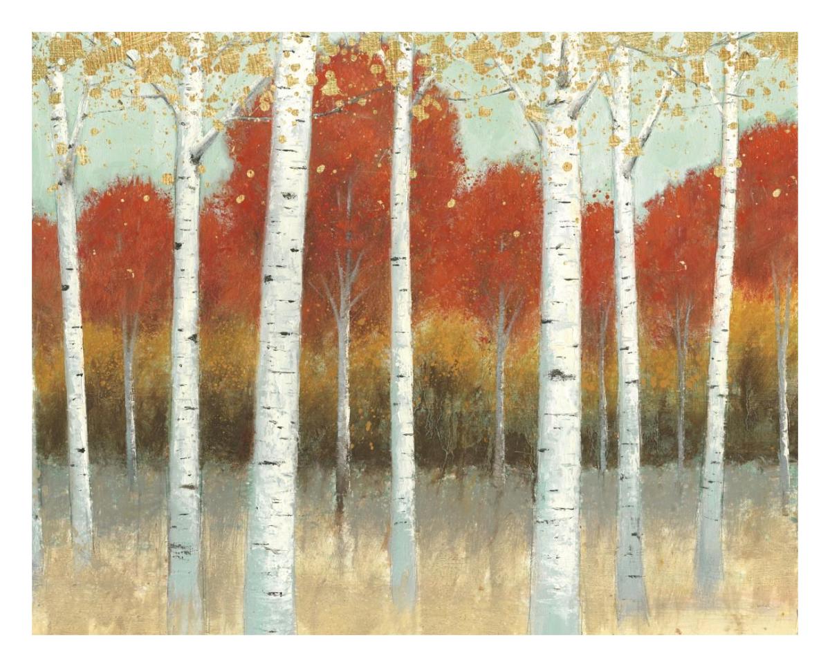 Fall Promenade I -Paper Art-26"x22"