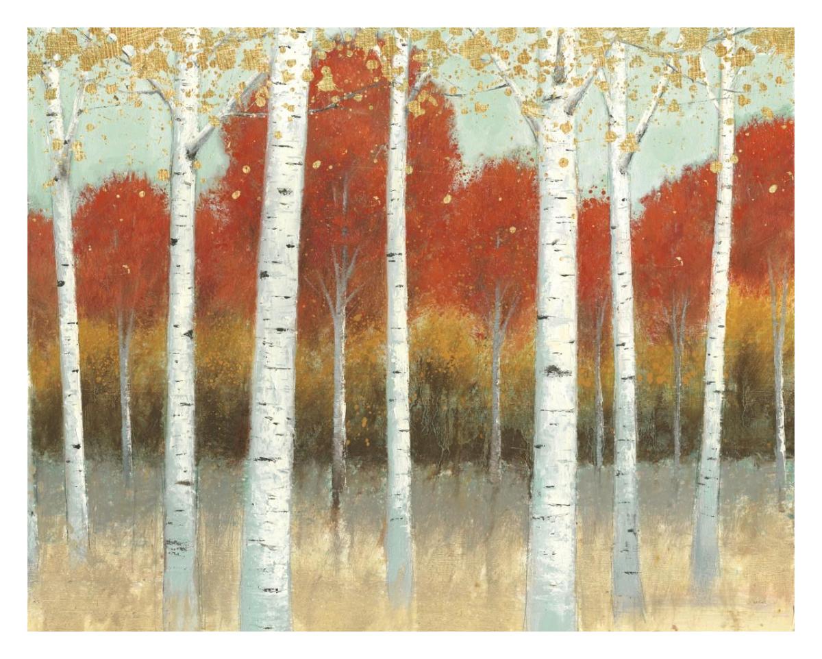 Fall Promenade I -Paper Art-30"x24"