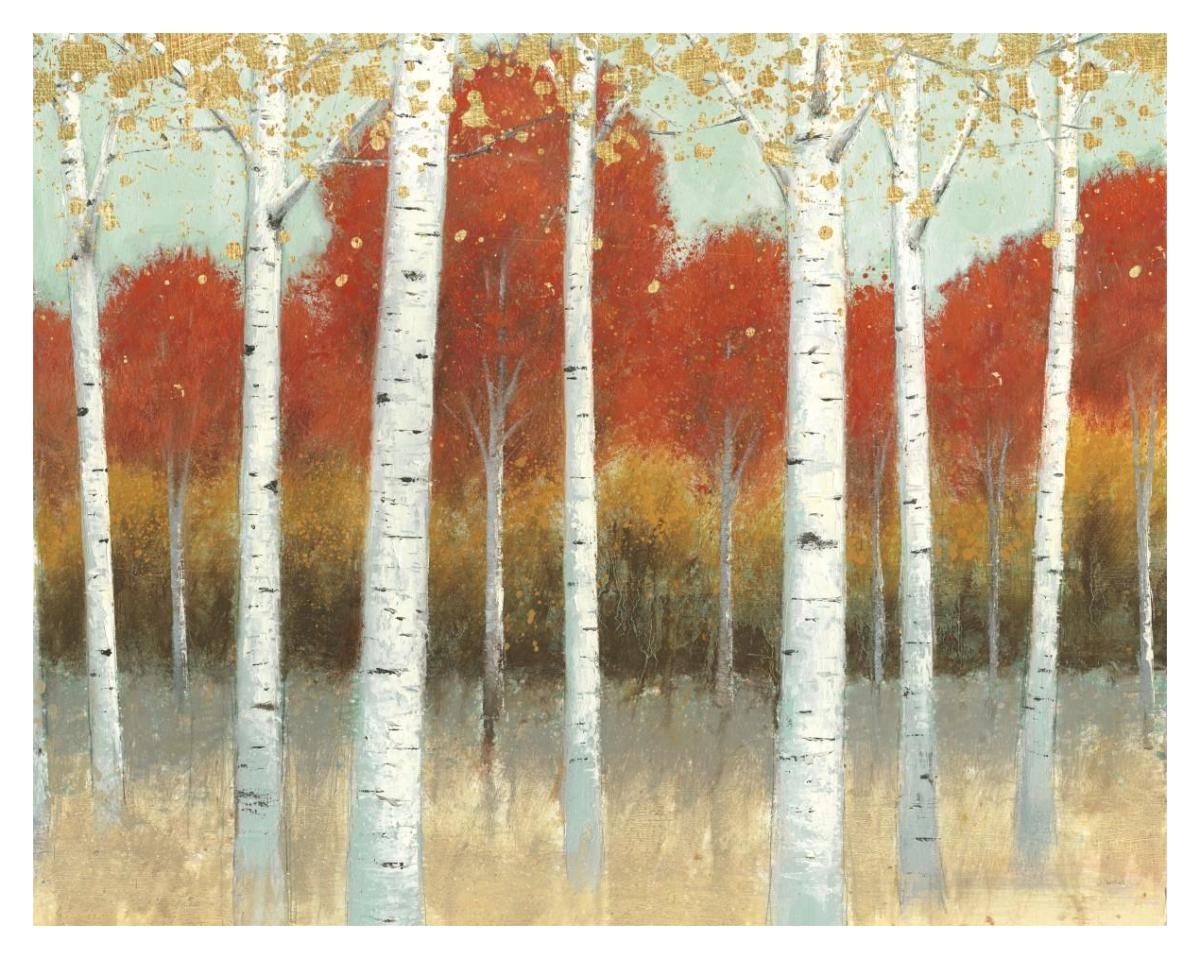 Fall Promenade I -Paper Art-37"x30"