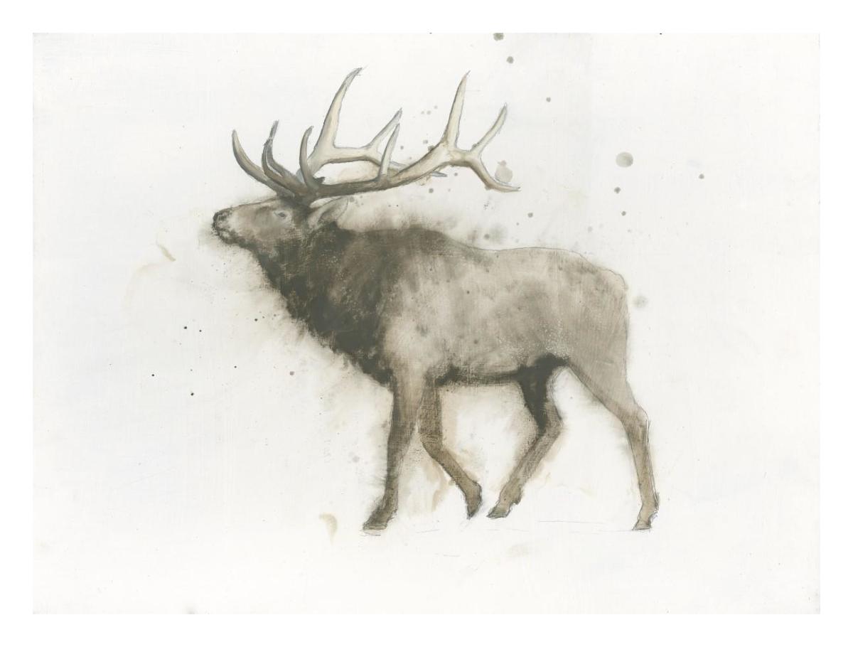 Elk -Paper Art-26"x20"