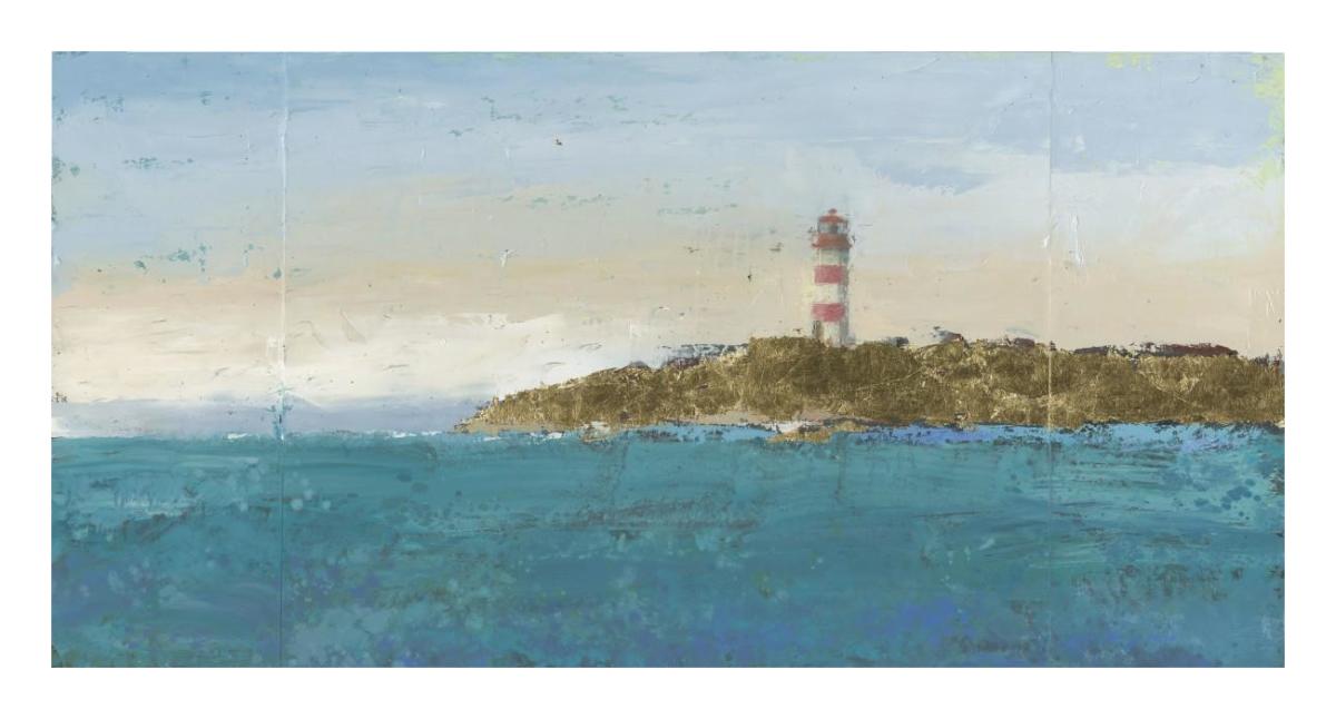 Lighthouse Seascape I -Paper Art-26"x14"