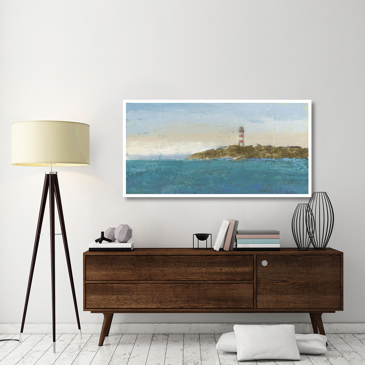 Lighthouse Seascape I -Paper Art-62&quotx32"