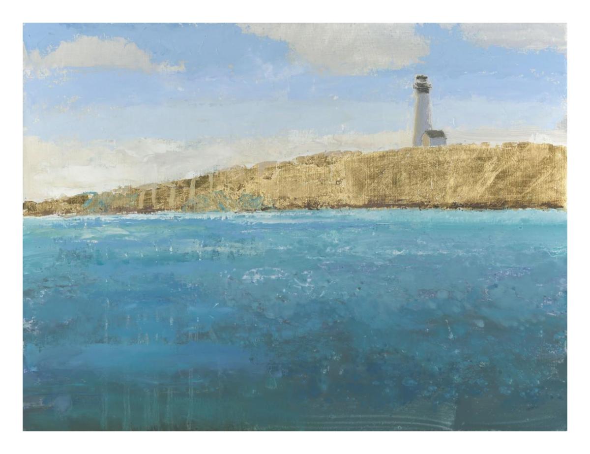 Lighthouse Seascape II -Paper Art-26"x20"