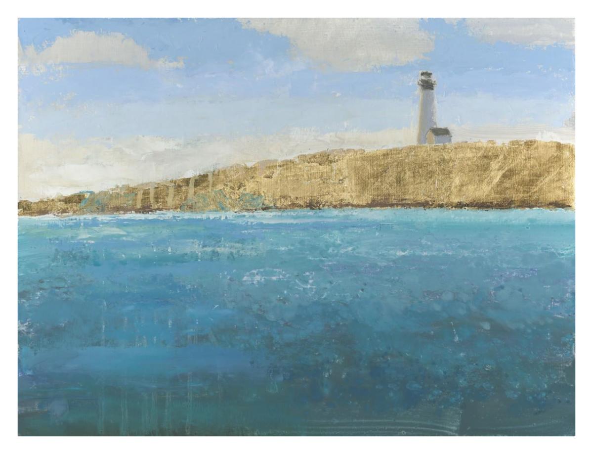 Lighthouse Seascape II -Paper Art-34"x26"