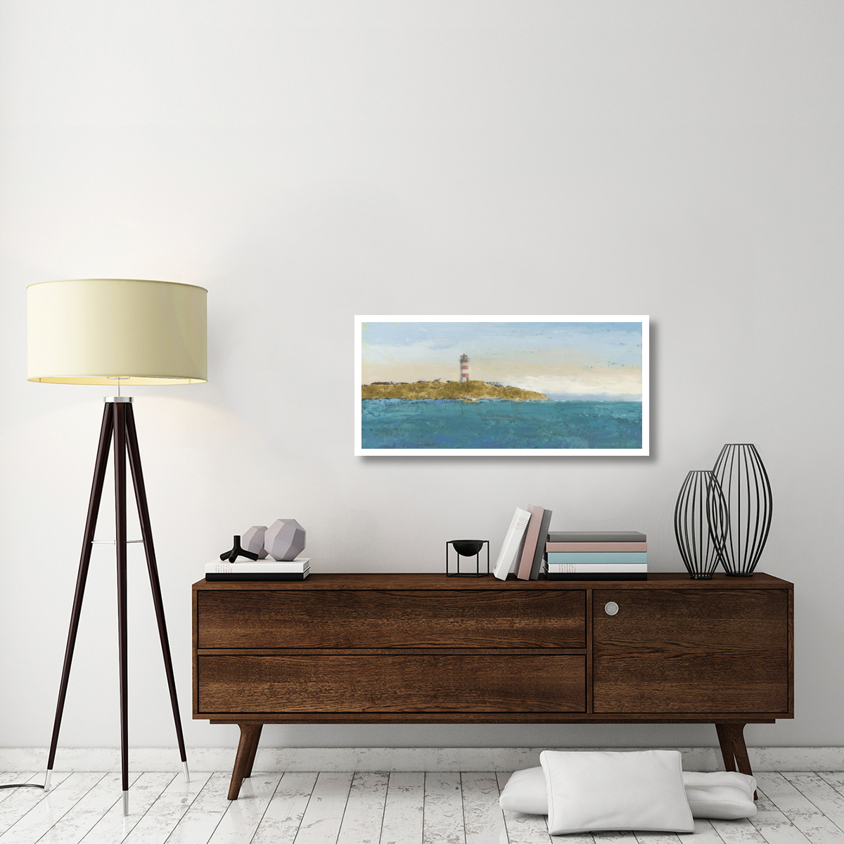 Lighthouse Seascape I v3 II -Paper Art-42&quotx20"