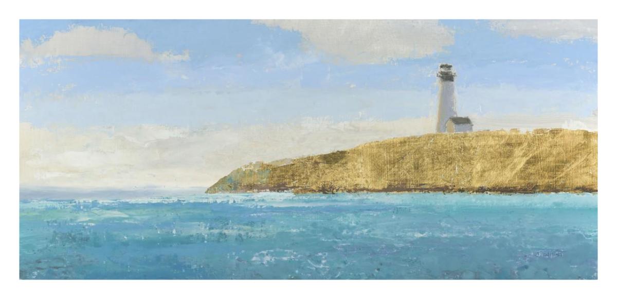Lighthouse Seascape II II -Paper Art-32"x15.5"