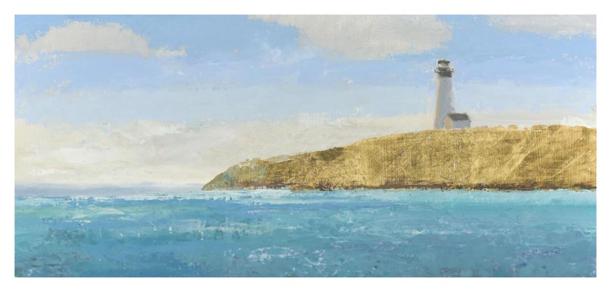 Lighthouse Seascape II II -Paper Art-42"x20"