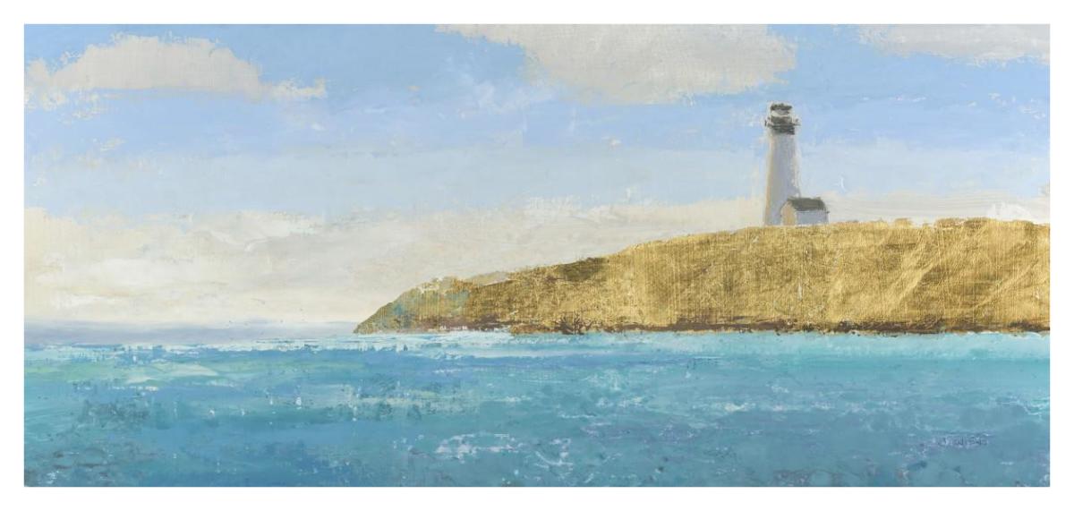 Lighthouse Seascape II II -Paper Art-46"x21.8"