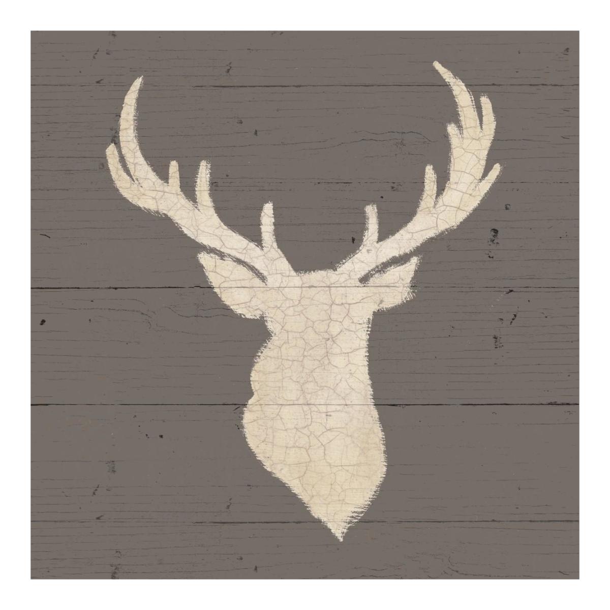 Rustic Elegance I on Gray Wood -Paper Art-20"x20"