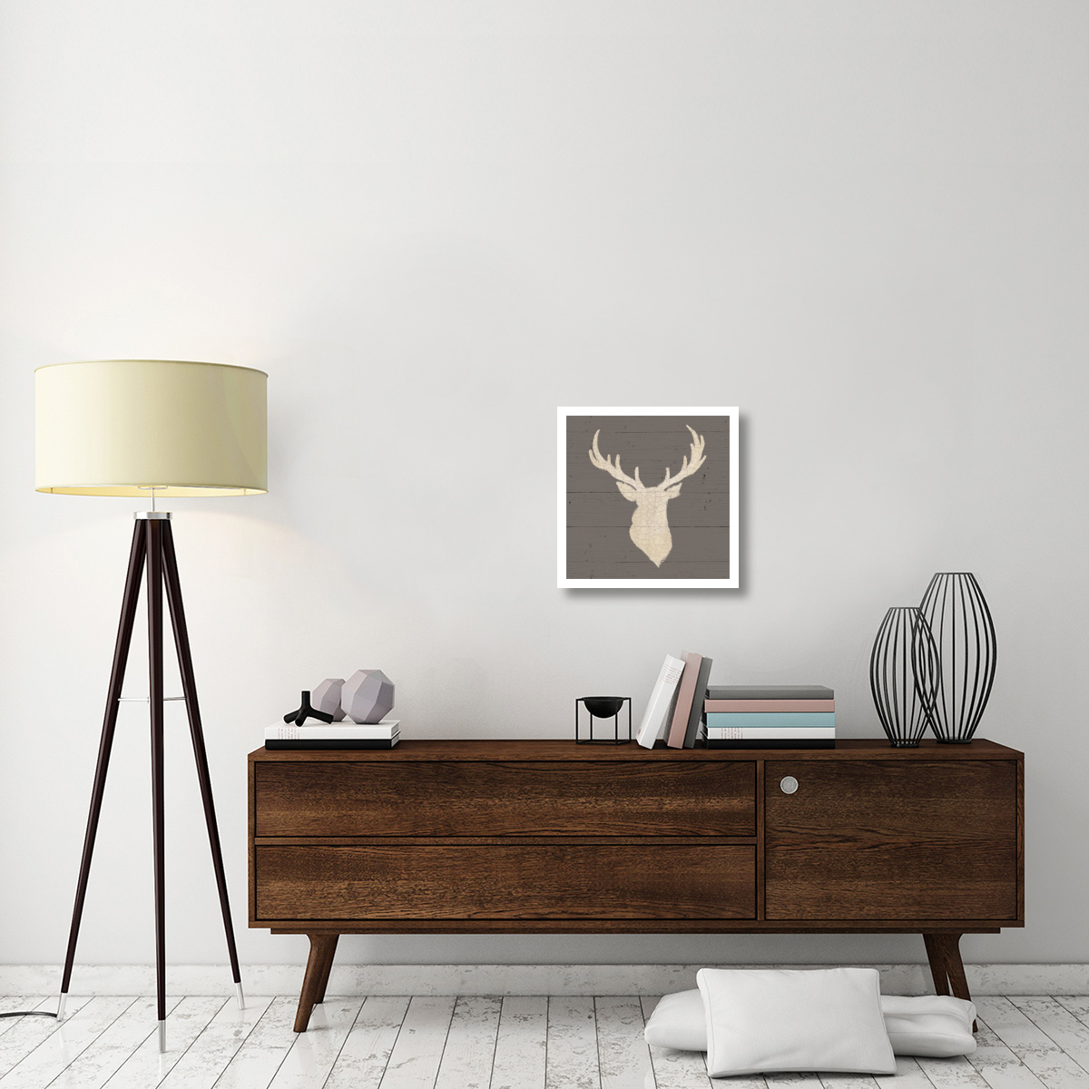 Rustic Elegance I on Gray Wood -Paper Art-20&quotx20"