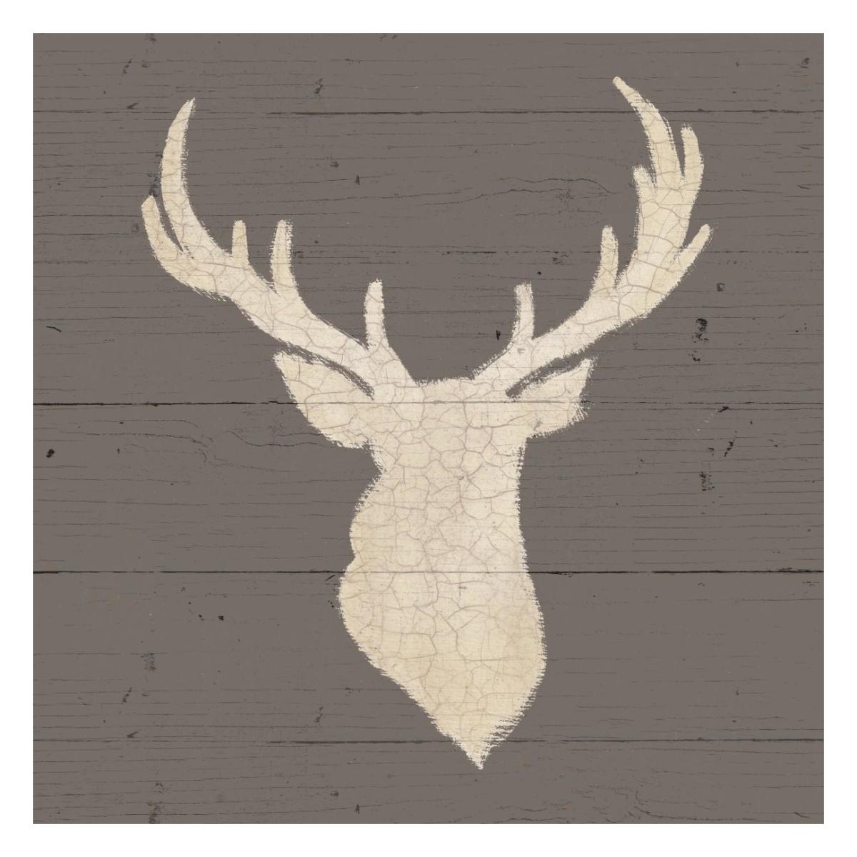 Rustic Elegance I on Gray Wood -Paper Art-26"x26"