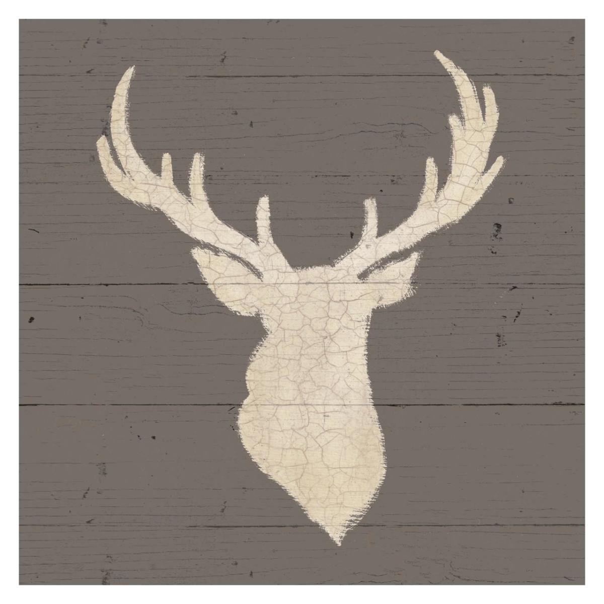 Rustic Elegance I on Gray Wood -Paper Art-32"x32"
