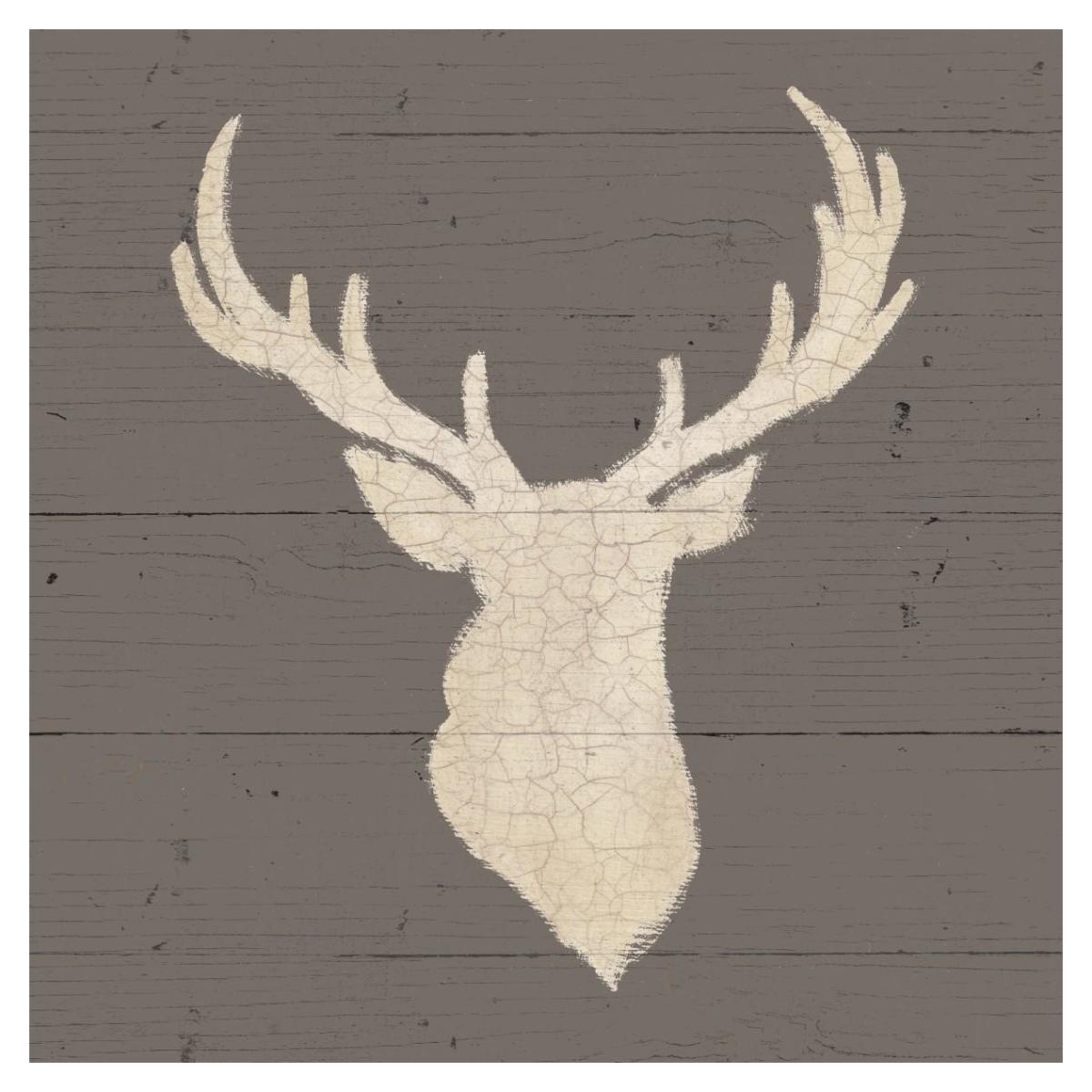 Rustic Elegance I on Gray Wood -Paper Art-38"x38"